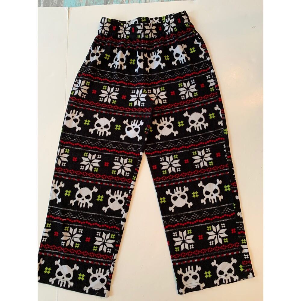 Medium (8/10) Cherokee Sleepwear Kids Youth Fleece Pants Skull Holiday Pattern